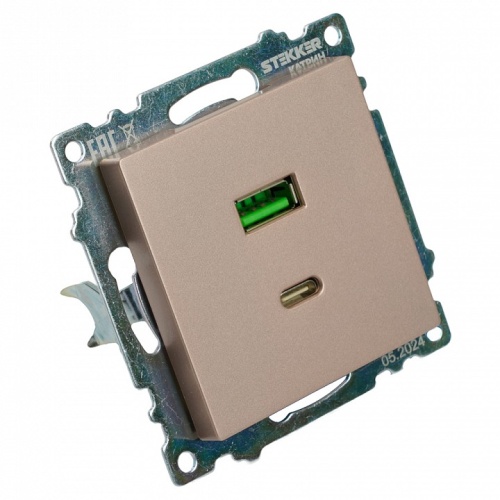 Розетка 2хUSB type A и C без рамки Stekker Катрин 50056 в Нижнем Новгороде фото 9
