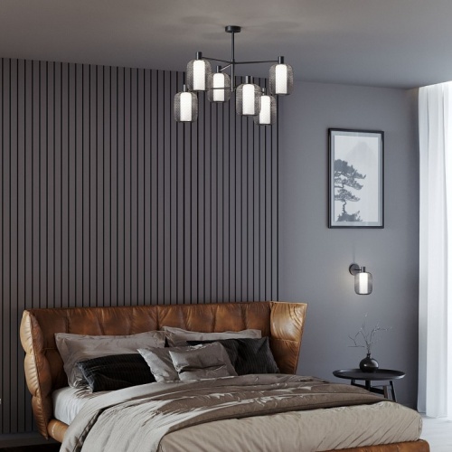 Люстра на штанге Eurosvet Voile 30191/6 черный в Нижнем Новгороде фото 4