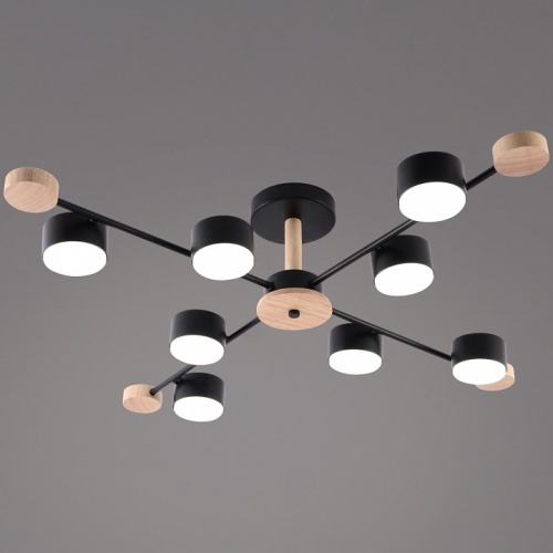 Люстра на штанге 03751 03751-0.3-08 BK+WOOD GX53 в Нижнем Новгороде фото 5