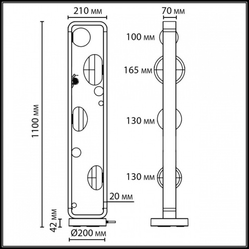 Наземный высокий светильник Odeon Light NATURE 5434/4FB в Нижнем Новгороде фото 7