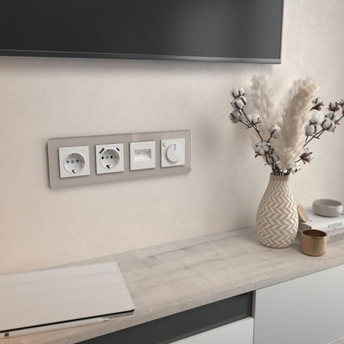 Рамка на 4 поста Werkel Elite (дымчатый, стекло) W0042417 в Нижнем Новгороде фото 2