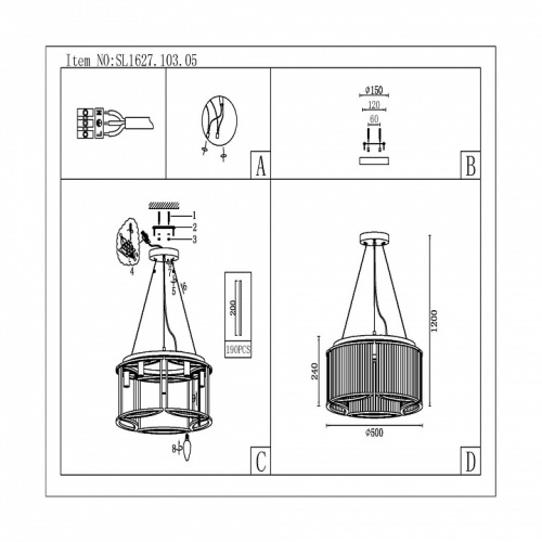 Подвесная люстра ST-Luce Velletri SL1627.103.05 в Сельцо фото 2