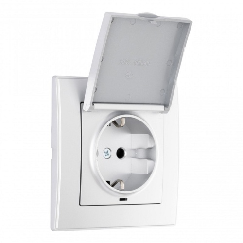 Розетка с заземлением и шторкой, с крышкой Arte Milano SET06-1 SET06-1-41-1 silver в Нижнем Новгороде фото 3
