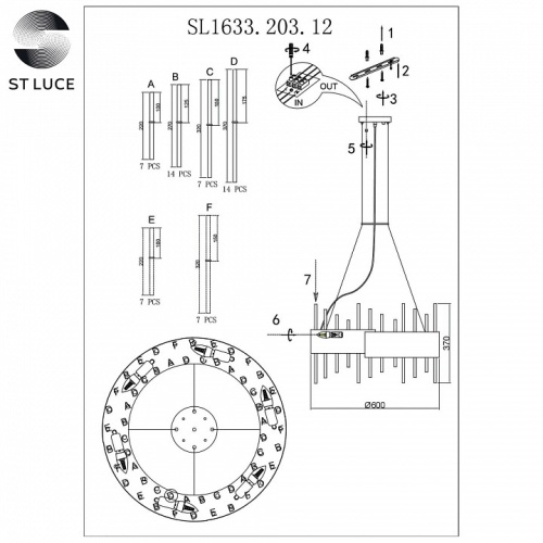 Подвесной светильник ST-Luce Olvera SL1633.203.12 в Бородино фото 2