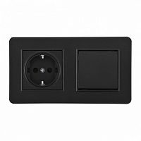 Блок с розеткой и выключателем Arte Milano SET16-2 SET16-2-40-1-30-1 black в Нижнем Новгороде