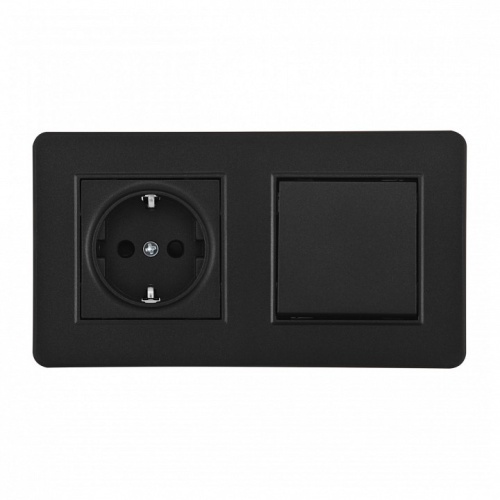 Блок с розеткой и выключателем Arte Milano SET16-2 SET16-2-40-1-30-1 black в Нижнем Новгороде