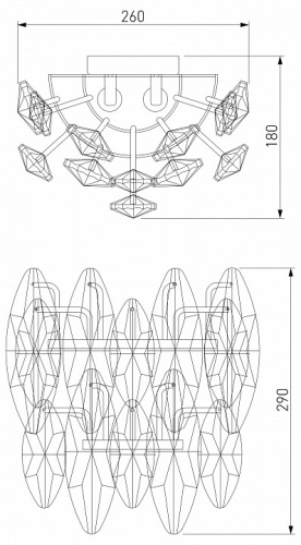 Накладной светильник Bogate's Onyx 372/2 Strotskis в Артемовском фото 2