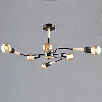 Люстра на штанге 10070 10070-0.3-06 BK+WOOD в Нижнем Новгороде