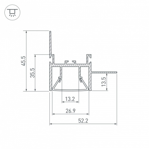 Профиль встраиваемый Arlight Foled-Wall 23865 в Нижнем Новгороде фото 2