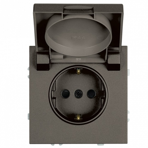 Розетка с заземлением и со шторкой, с крышкой Stekker Эмили 49933 в Нижнем Новгороде фото 2