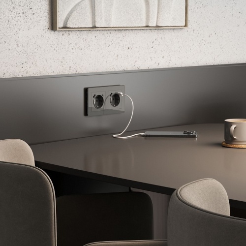 Розетка с заземлением и со шторками и 2хUSB, без рамки Werkel графит акрил W1171744 в Нижнем Новгороде фото 3