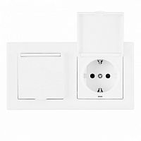 Розетка влагозащищенная с заземлением и со шторкой с крышкой Arte Milano SET06-2 SET06-2-41-1x2 white в Нижнем Новгороде