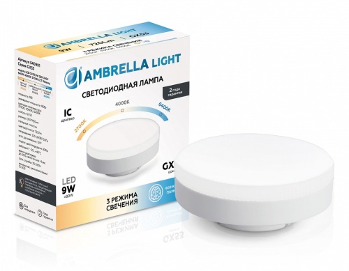 Лампа светодиодная Ambrella Light  GX53 9Вт 2700, 4000, 6400K 540901 в Нижнем Новгороде фото 2