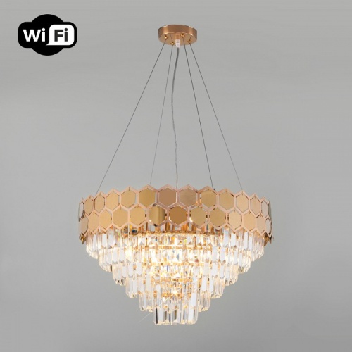 Подвесной светильник Eurosvet Ariana 10124/8 золото/прозрачный хрусталь Strotskis Smart в Нижнем Новгороде фото 4