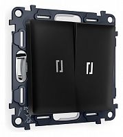 Выключатель двухклавишный с подсветкой без рамки Ambrella Volt ALFA MA804015 в Нижнем Новгороде