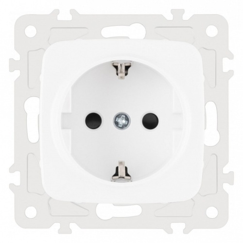 Розетка с заземлением и со шторкой, без рамки Arte Milano am-205 205.40-1.white в Нижнем Новгороде