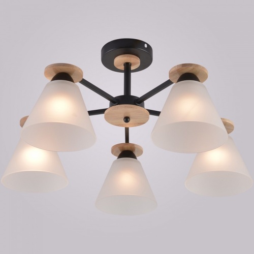 Люстра на штанге 01625-0.3-05 BK+WOOD в Нижнем Новгороде фото 4