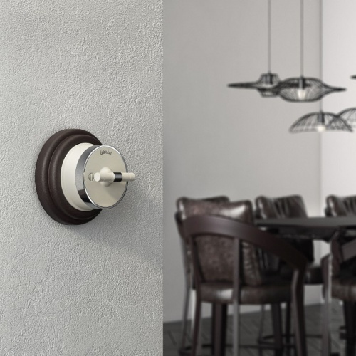 Выключатель одноклавишный с корпусом Werkel Vintage (слоновая кость матовый/хром) W5812055 в Нижнем Новгороде фото 3