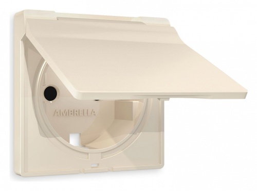 Накладка для розетки влагозащищенной с заземлением и со шторками с крышкой Ambrella Volt ALFA AP3280 в Нижнем Новгороде