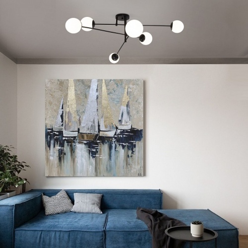 Потолочная люстра Eurosvet Netz 30181/6 черный в Нижнем Новгороде фото 3