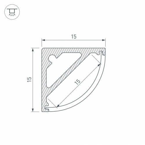 Профиль накладной Arlight SL-KANT-H15-2000 ANOD 019327 в Нижнем Новгороде фото 2