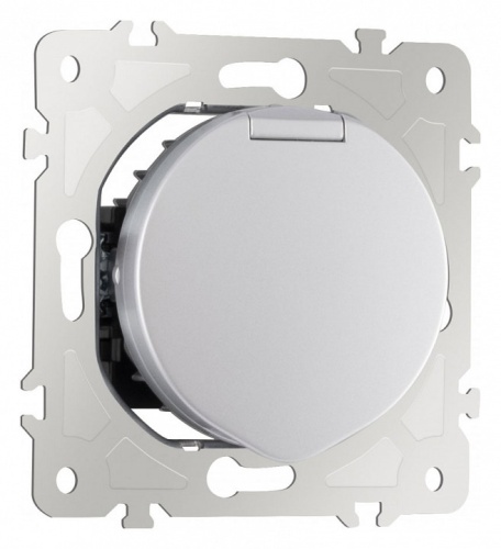 Розетка влагозащищенная с заземлением и со шторкой с крышкой Arte Milano am-202 202.41-1.silver в Нижнем Новгороде фото 8