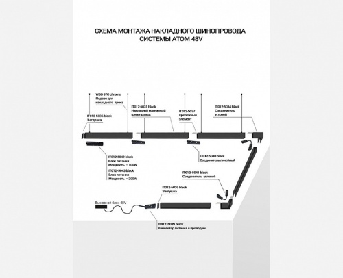 Токопровод концевой Italline Atom IT012-5039 black в Звенигороде фото 3