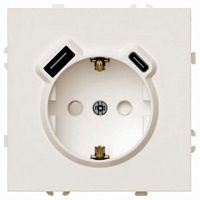 Розетка с заземлением и со шторкой и 2хUSB type A и C, без рамки Stekker Эмили 50360 в Нижнем Новгороде