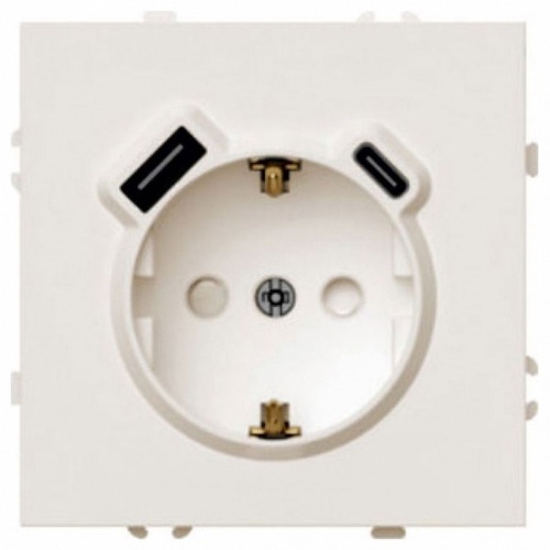 Розетка с заземлением и со шторкой и 2хUSB type A и C, без рамки Stekker Эмили 50360 в Нижнем Новгороде