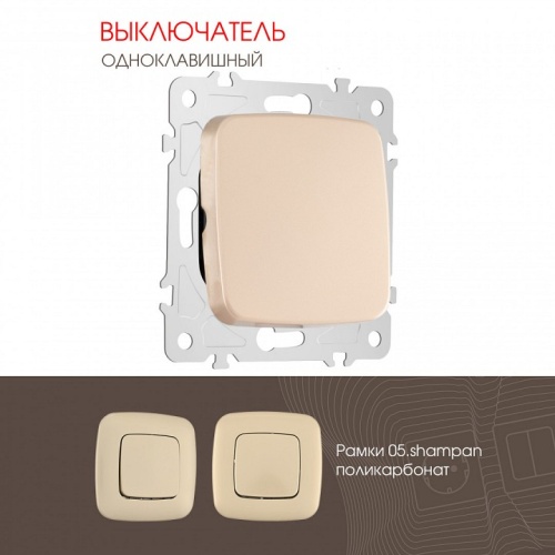 Выключатель одноклавишный без рамки Arte Milano 205 205.30-1.shampan в Нижнем Новгороде фото 4