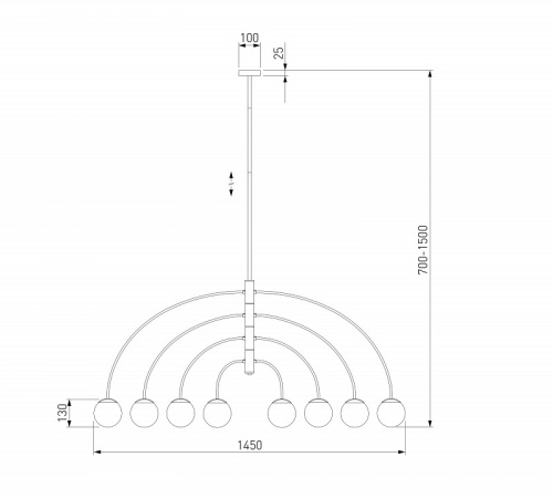 Люстра на штанге Eurosvet Cenacolo 30179/8 черный в Нижнем Новгороде фото 6