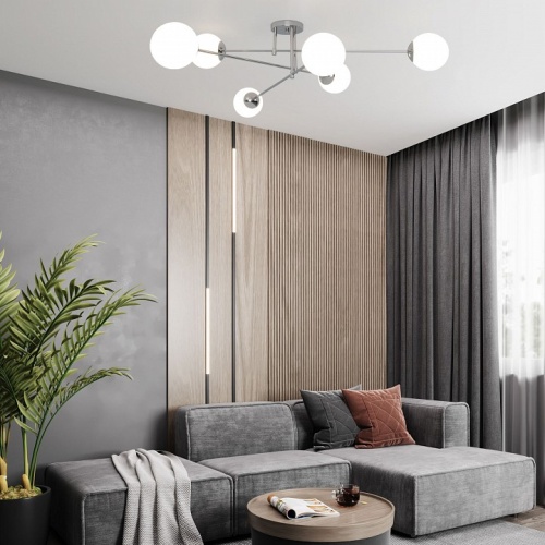 Потолочная люстра Eurosvet Netz 30181/6 хром в Нижнем Новгороде фото 4