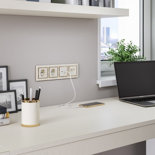 Розетка с заземлением, без рамки Werkel слоновая кость W1171003 в Нижнем Новгороде фото 11