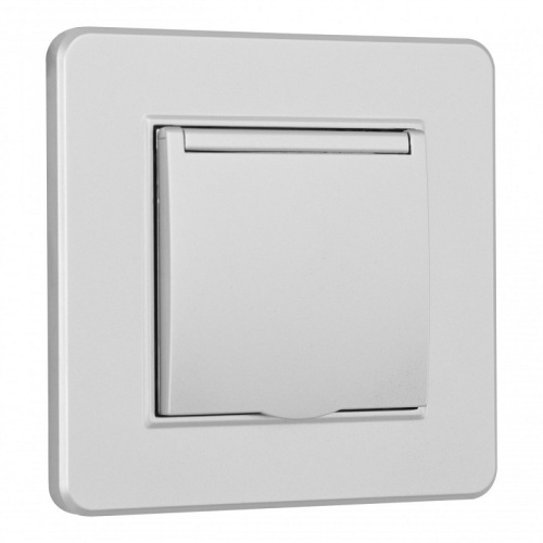 Розетка с заземлением и шторкой, с крышкой Arte Milano SET16-1 SET16-1-41-1 silver в Нижнем Новгороде фото 3