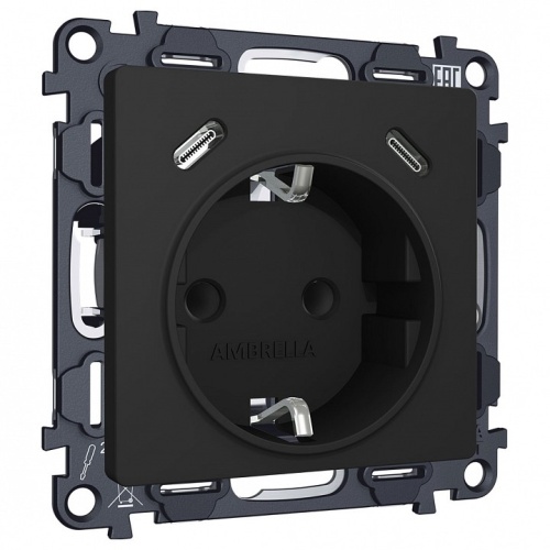 Розетка с заземлением и 2хUSB type C, без рамки Ambrella Volt ALFA MA810510 в Нижнем Новгороде