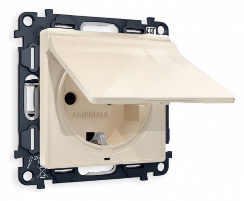 Розетка с заземлением и со шторкой, без рамки с крышкой Ambrella Volt ALFA MA308010 в Нижнем Новгороде