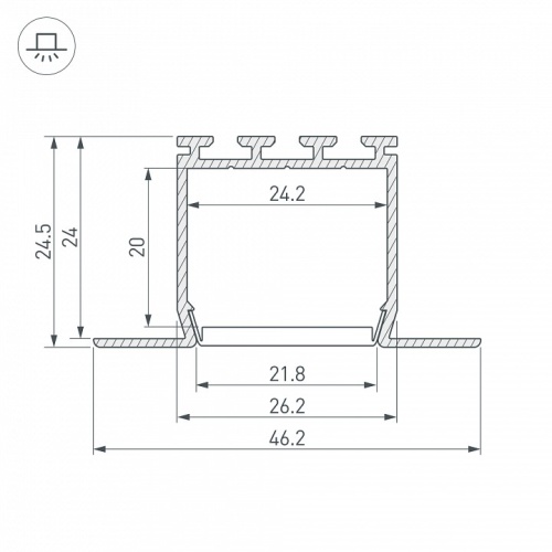Профиль встраиваемый Arlight PLS-LOCK-H25-FM-2000 ANOD 016447 в Нижнем Новгороде фото 2