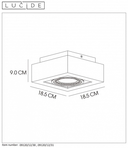 Накладной светильник Lucide Zefix 09120/12/31 в Зеленогорске фото 2