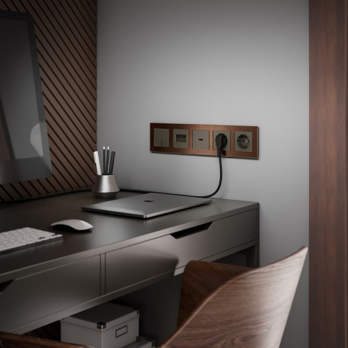 Выключатель двухклавишный без рамки Werkel серо-коричневый W1120007 в Нижнем Новгороде фото 4