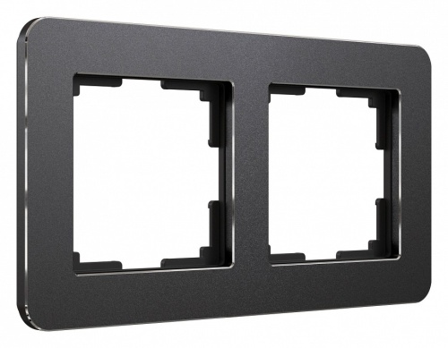 Рамка на 2 поста Werkel Platinum (черный алюминий) W0022608 в Нижнем Новгороде