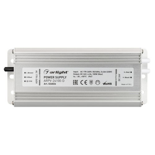 Блок питания ARPV-24100-D (24V, 4.2A, 100W) (Arlight, IP67 Металл, 3 года) в Новой Ляле