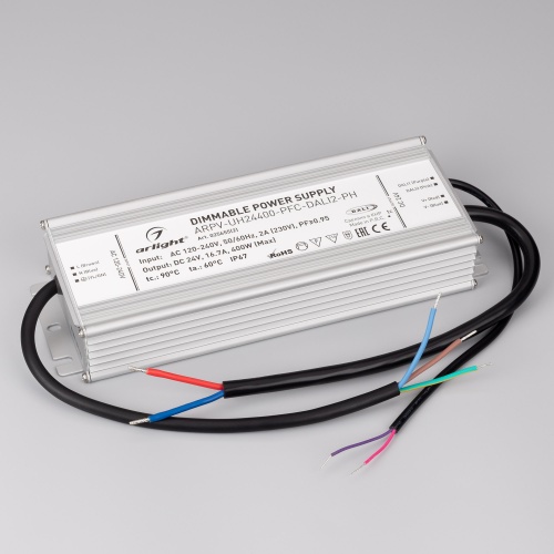 Блок питания ARPV-UH24400-PFC-DALI2-PH (24V, 16.7A, 400W) (Arlight, IP67 Металл, 7 лет) в Новороссийске фото 3