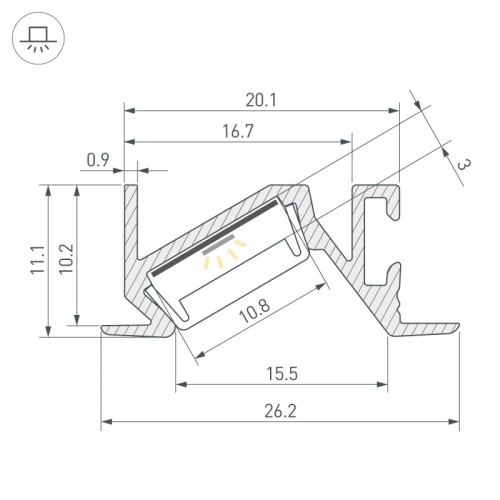 Профиль встраиваемый Arlight PDS-BEVEL 063456 в Нижнем Новгороде фото 2