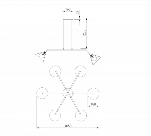 Подвесная люстра Eurosvet Enigma 70161/6 черный в Нижнем Новгороде фото 4
