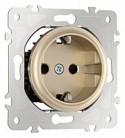Розетка с заземлением и со шторкой, без рамки Arte Milano am-202 202.40-1.shampan в Нижнем Новгороде