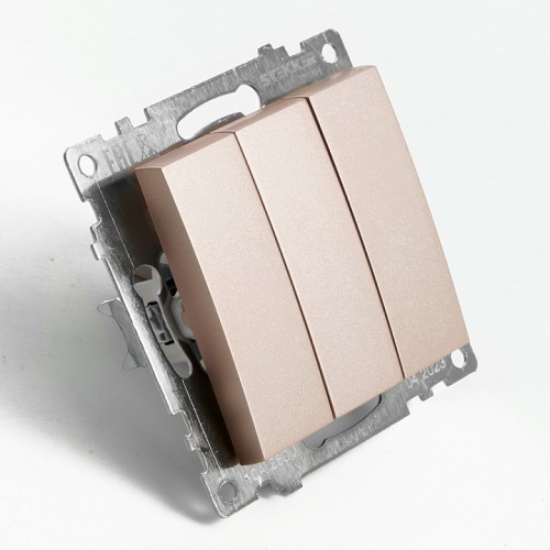 Выключатель трехклавишный без рамки Stekker Катрин 49174 в Нижнем Новгороде фото 6