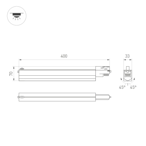 Светильник LGD-NEPTUN-4TR-L400-10W Warm3000 (WH, 100 deg, 230V) (Arlight, IP20 Металл, 5 лет) в Зеленогорске фото 2