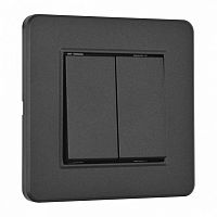 Выключатель двухклавишный Arte Milano SET16-1 SET16-1-30-2 black в Нижнем Новгороде