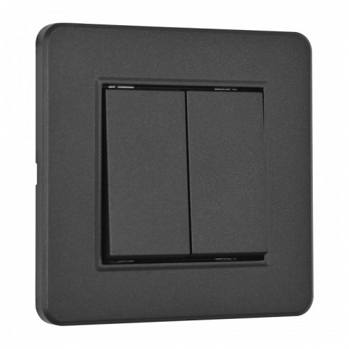 Выключатель двухклавишный Arte Milano SET16-1 SET16-1-30-2 black в Нижнем Новгороде