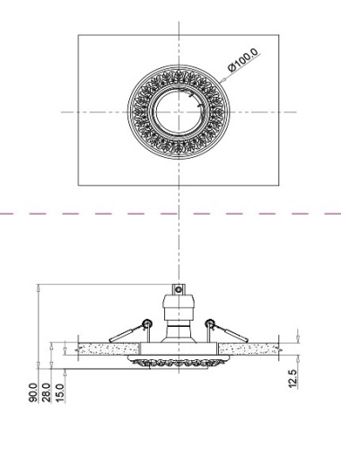 Встраиваемый светильник Maytoni Gyps Classic DL280-1-01-W в Сельцо фото 2